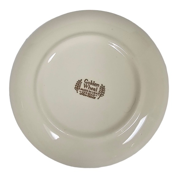Vintage Golden Wheat 6" Ceramic Saucer Set of 4 - Picture 8 of 12